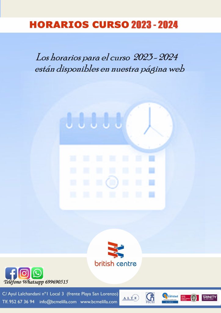 Horario curso 2023-2024