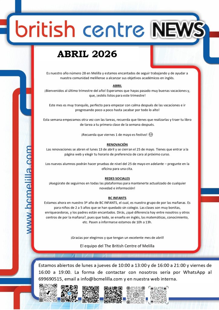 ¡Nota informativa de abril!